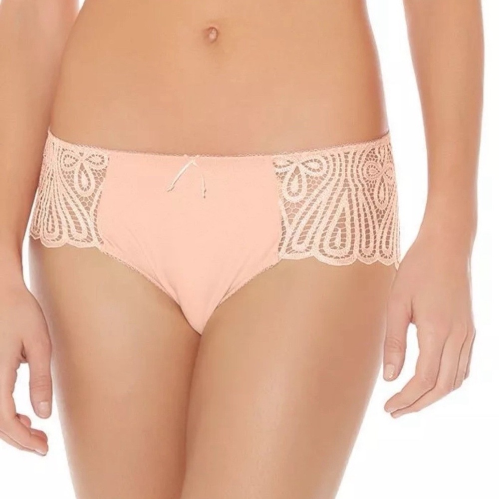 NEW Wacoal Panty Europe Melodie Boyshort Bikini Brief Lace Panties Beige XL
